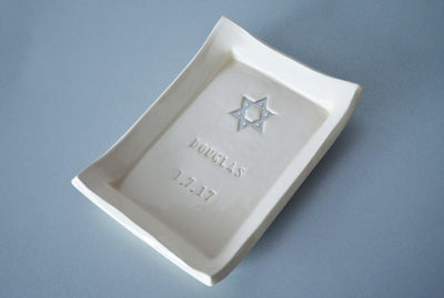 Bar Mitzvah or Bat Mitzvah Gift - Personalized Miniature Platter with Star of David
