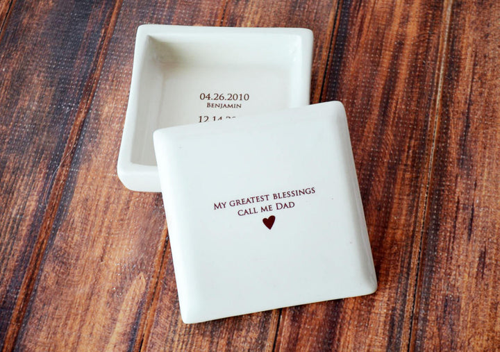 My Greatest Blessings Call Me Dad - Personalized Square Keepsake Box - Father's Day Gift