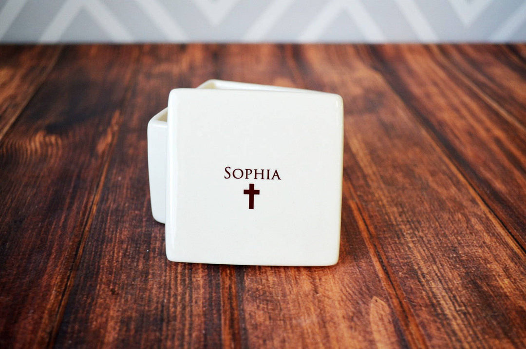 Godchild gift - Personalized Square Keepsake Box