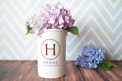 Wedding Gift or Anniversary Gift - Use as a Personalized Vase or Utensil Holder