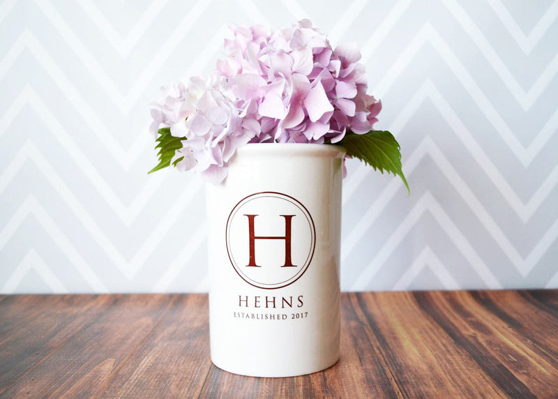 Wedding Gift or Anniversary Gift - Use as a Personalized Vase or Utensil Holder