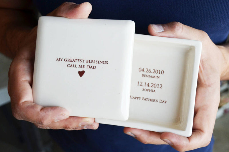 My Greatest Blessings Call Me Dad - Personalized Square Keepsake Box - Father&