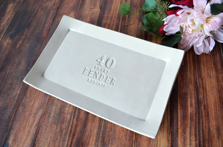 40th Anniversary Gift or Signature Guestbook Platter - Rectangular Personalized Platter