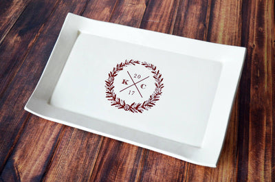 Wedding Gift - With Wedding Logo - Custom Rectangular Personalized Platter