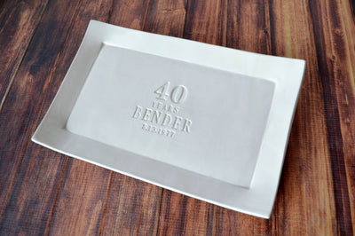 40th Anniversary Gift or Signature Guestbook Platter - Rectangular Personalized Platter