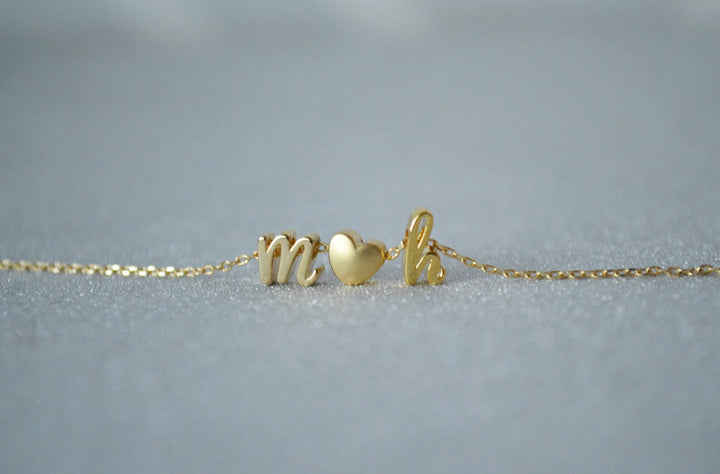 Personalized Initial Letter Necklace, Silver or Gold -Script Letter