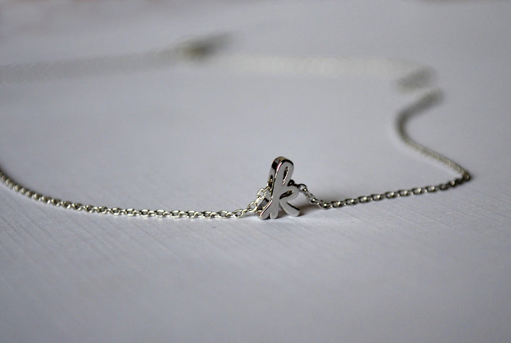 Personalized Letter Necklace, Initial Necklace - Silver or Gold - Script Letter