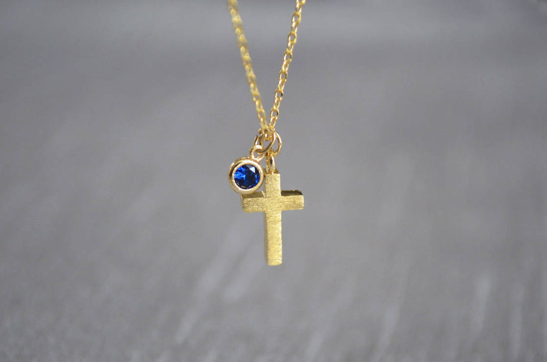 Baptism Gift,  Christening Gift, Confirmation Gift, First Communion Gift, Godchild Gift -Square Keepsake Box w/ Cross Necklace