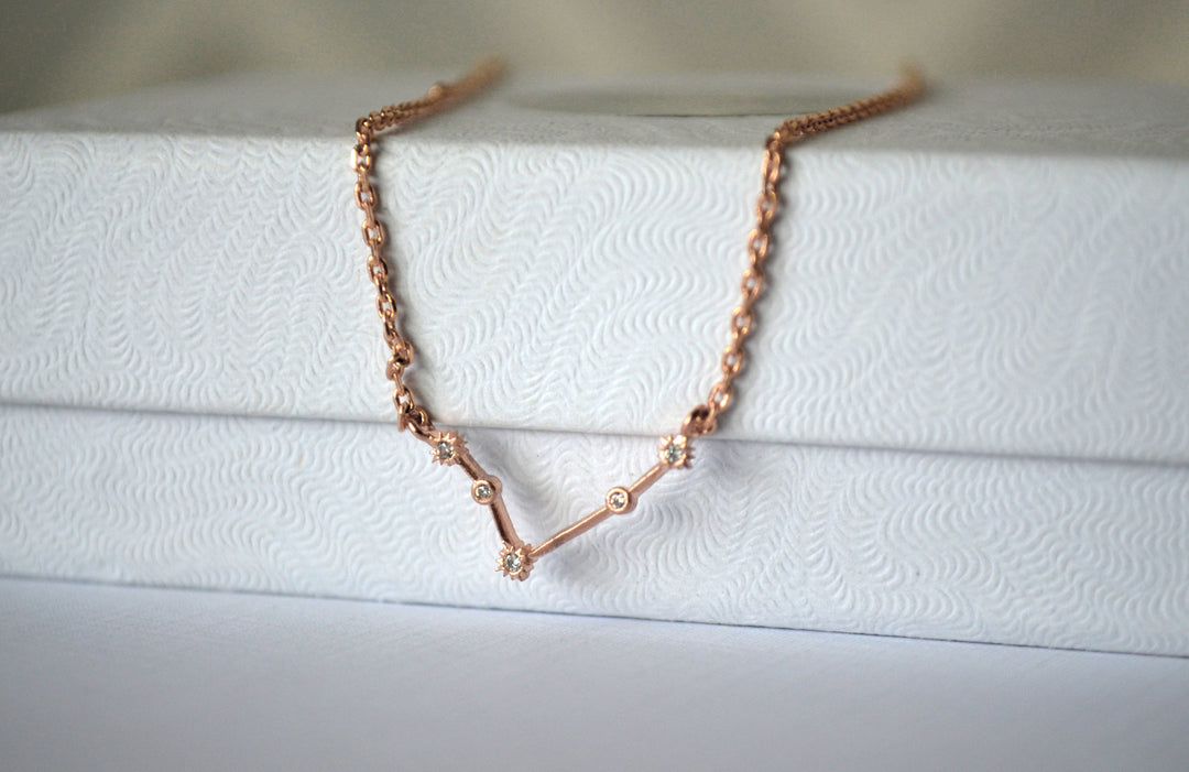 Rose Gold Constellation Necklace, Zodiac Jewelry, Zodiac Necklace, Astrology Necklace