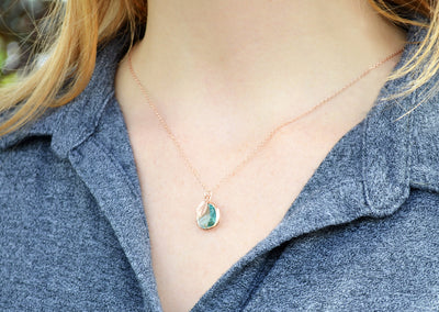 Personalized Aquamarine Necklace - March Birthstone Necklace, Custom Initial Necklace