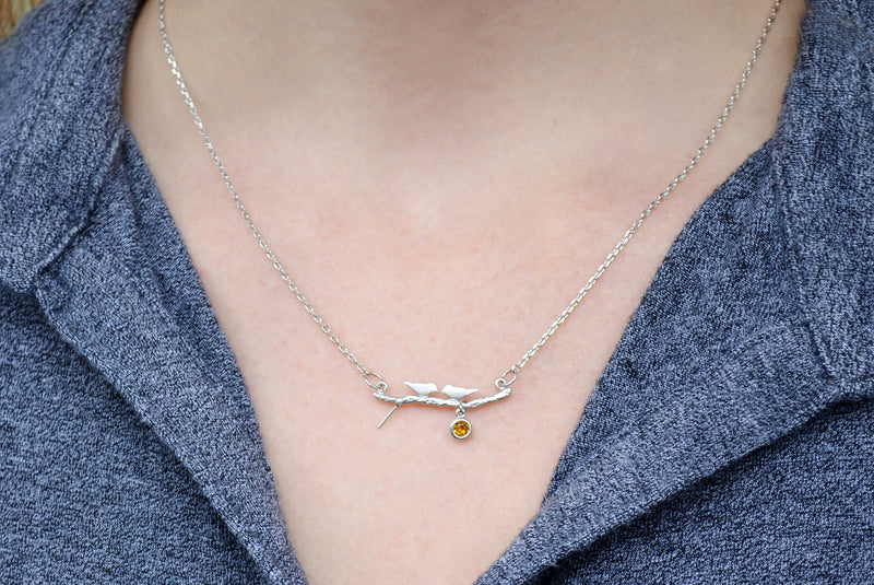 Family Necklace, Family Bird Necklace, New Nom Necklace, Mom Necklace, Mom Gift, Mom Necklace, Birthstone Necklace, Gift for Wife