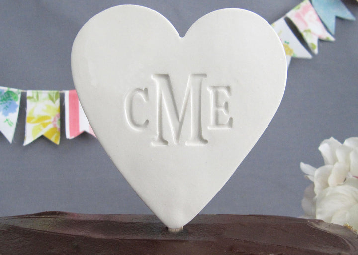 PERSONALIZED Heart Wedding Cake Topper