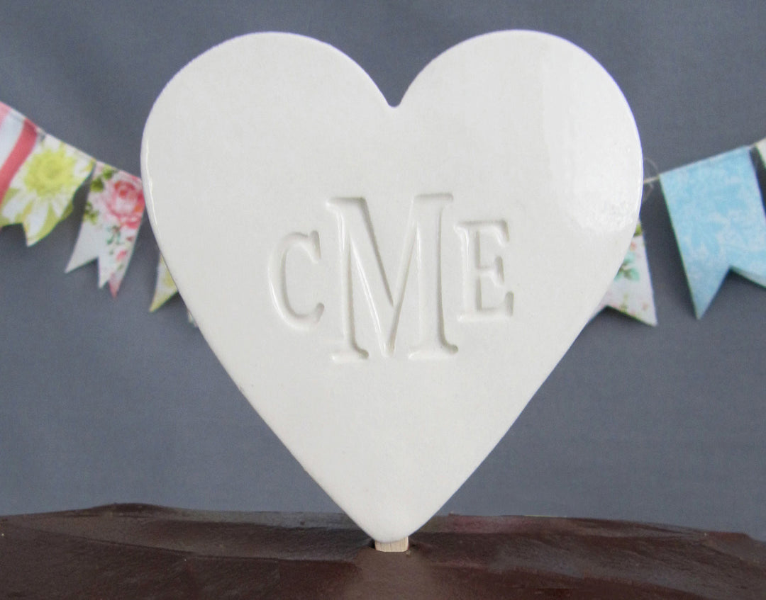 PERSONALIZED Heart Wedding Cake Topper