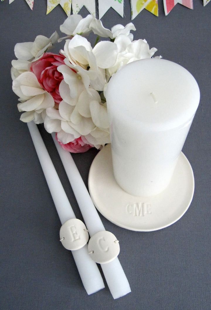 PERSONALIZED Unity Candle Ceremony Set Monogrammed