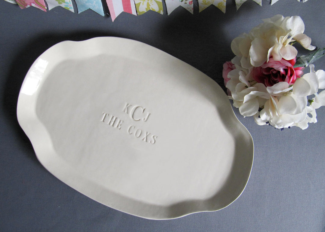 Custom Wedding Signature Guestbook Platter or Heirloom Wedding Gift - Handmade