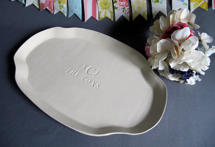 Custom Wedding Signature Guestbook Platter or Heirloom Wedding Gift - Handmade