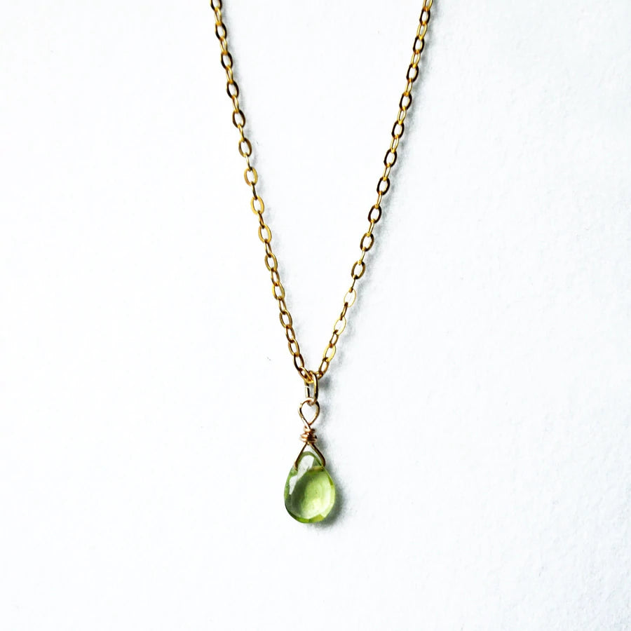 Dainty Peridot Necklace, August Birthstone Necklace, Wife Gift, Bridesmaid Gift, Genuine Semi Precious Peridot Stone, Mom Gift