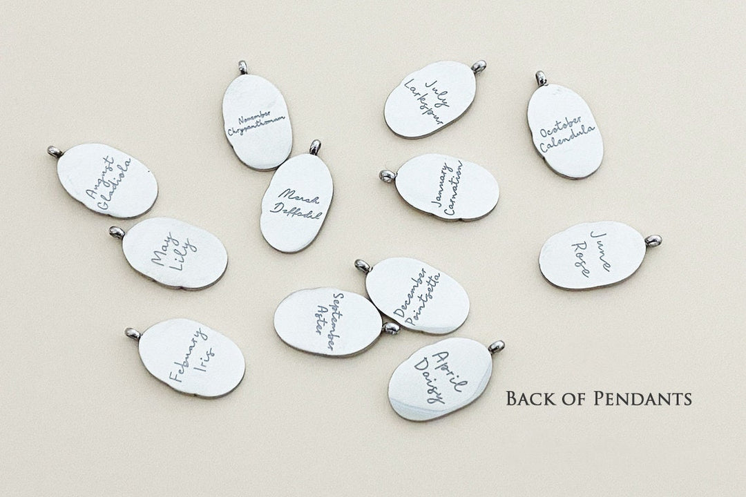 May Birth Flower Necklace, Lily Birth Flower Necklace, Birthstone Stone Necklace, Mom Gift, Personalized Necklace, Push Present