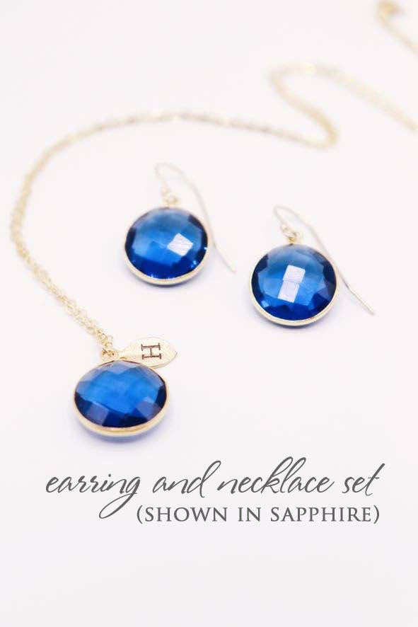 Sapphire Necklace, Round September Birthstone Necklace, Sterling Silver or 18K Gold