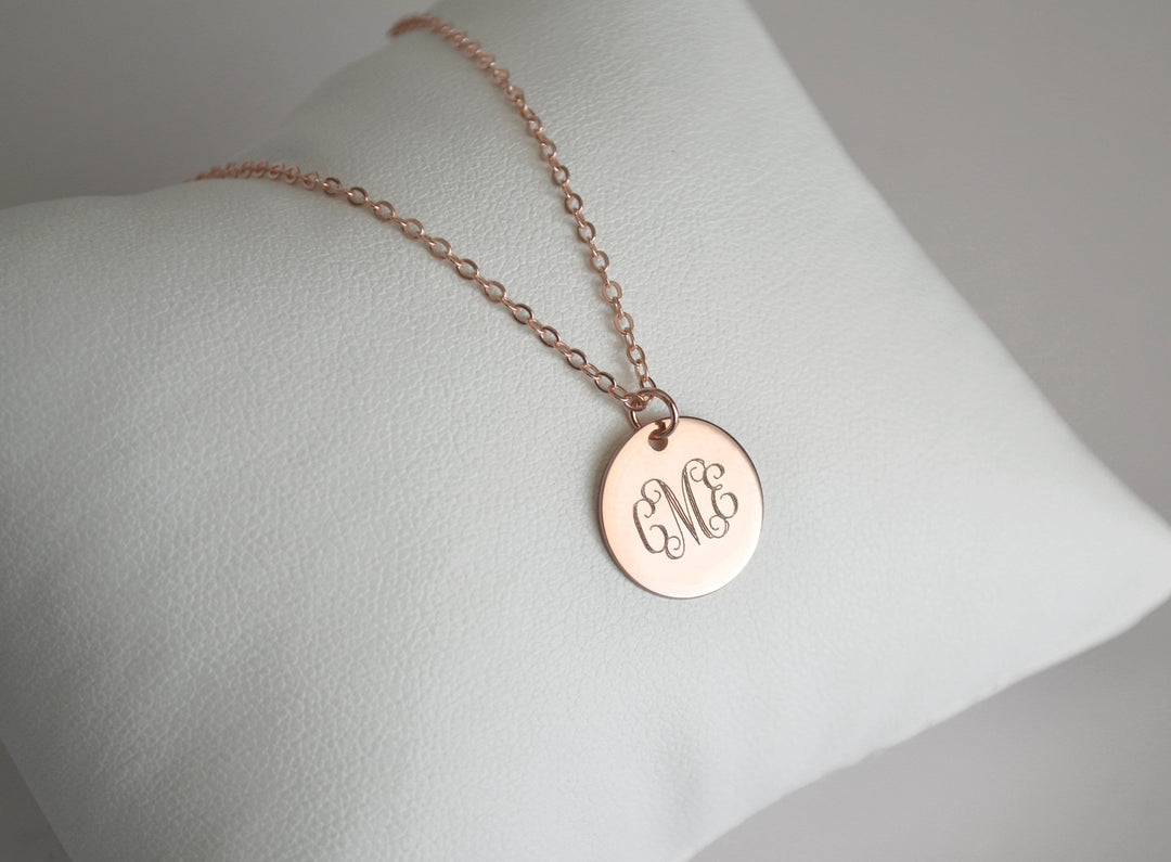 Personalized Letter Necklace, Monogrammed Necklace - 13mm Pendant Size