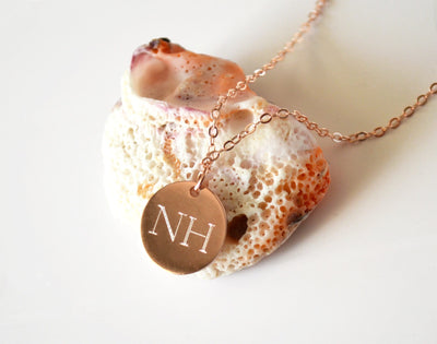 Personalized Letter Necklace, Initial Necklace - 13mm Pendant Size