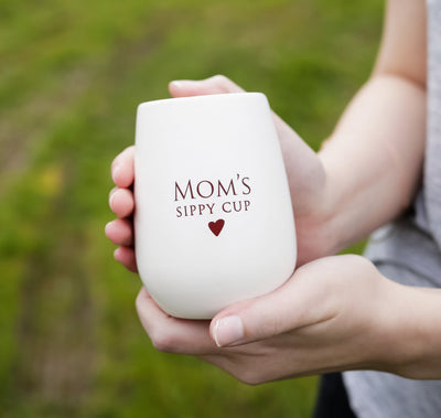 Mom's Sippy Cup Stemless Wine Glass, Mother's Day Gift, Wine Lover Gift, Funny Mom Gift, Gifts for Her, Funny Wine Glass - READY TO SHIP