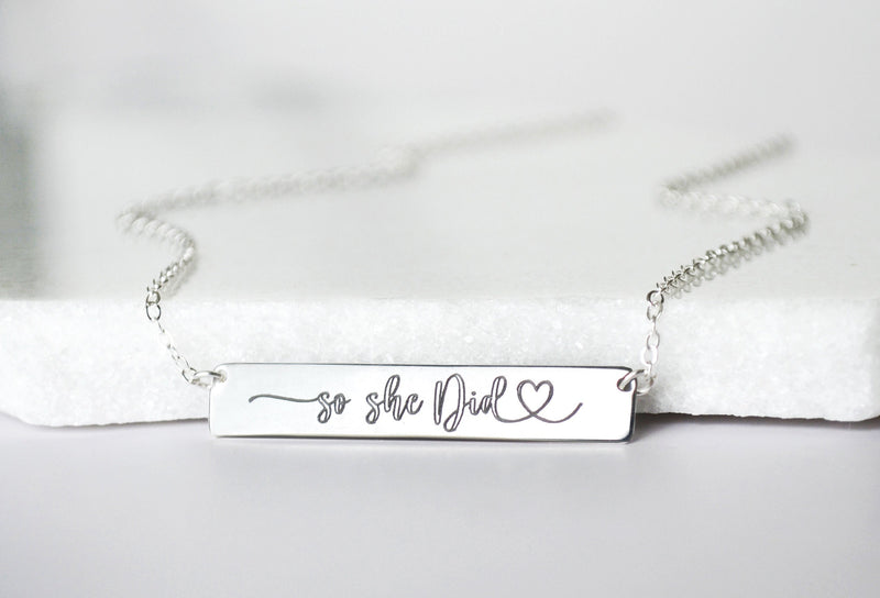 Graduation Necklace, Grad Gift, She Believed She Could, So She Did, Personalized Necklace, Friend Gift, Layering Necklace