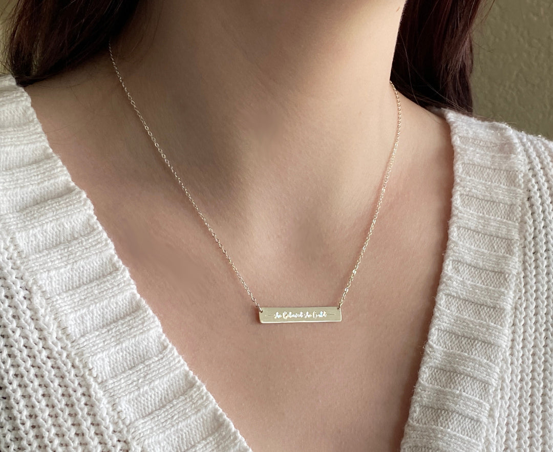 Personalized Monogram Necklace, Name Necklace, Custom Bar Necklace, Layering Necklace, Personalized Gift for Mom, Minimalist