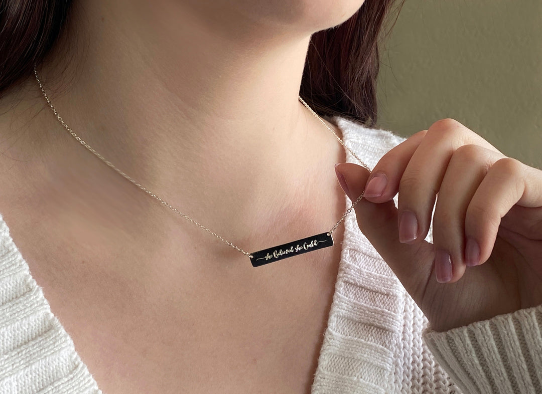 Graduation Necklace, Grad Gift, She Believed She Could, So She Did, Personalized Necklace, Friend Gift, Layering Necklace