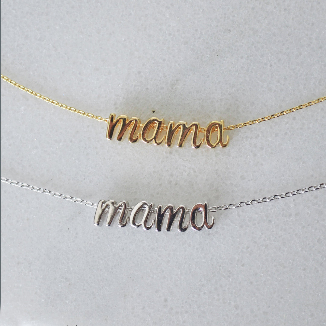 Mama Necklace, Personalized Initial Necklace, Personalized Gifts for Mom, Script Letter Necklace, Minimalist, Mother's Day Gift