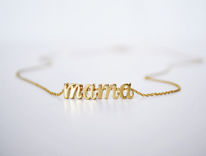 Mama Necklace, Personalized Initial Necklace, Personalized Gifts for Mom, Script Letter Necklace, Minimalist, Mother's Day Gift