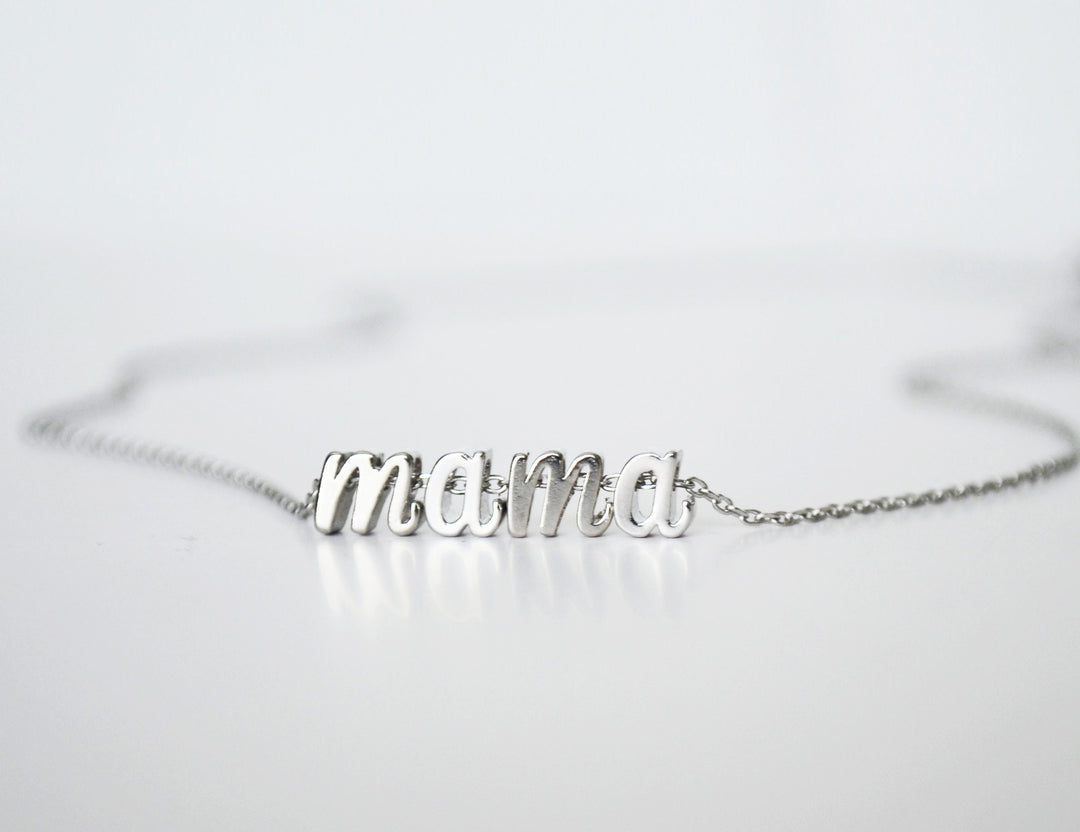 Personalized Mama Necklace, Initial Necklace, Personalized Gifts for Mom, Script Letter Necklace, Minimalist, Mother's Day Gift