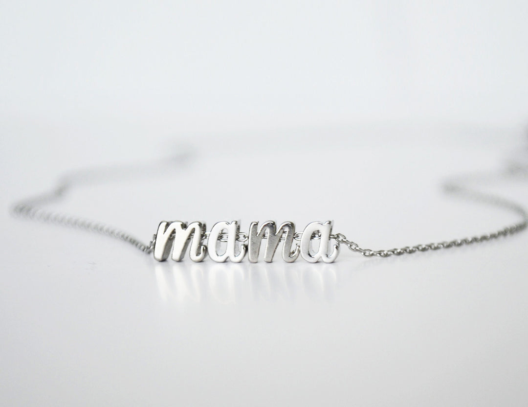 Mama Necklace, Personalized Initial Necklace, Personalized Gifts for Mom, Script Letter Necklace, Minimalist, Mother's Day Gift