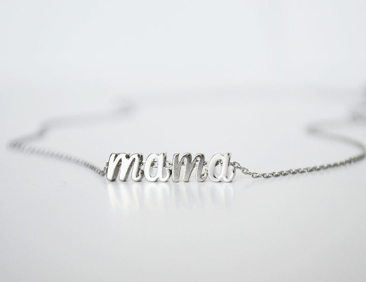 Mama Necklace, Personalized Initial Necklace, Personalized Gifts for Mom, Script Letter Necklace, Minimalist, Mother's Day Gift