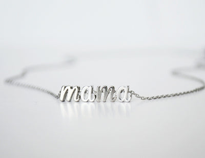 Mama Necklace, Personalized Initial Necklace, Personalized Gifts for Mom, Script Letter Necklace, Minimalist, Mother's Day Gift