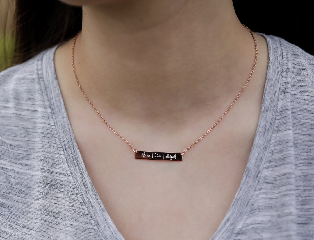 Personalized Monogram Necklace, Name Necklace, Custom Bar Necklace, Layering Necklace, Personalized Gift for Mom, Minimalist