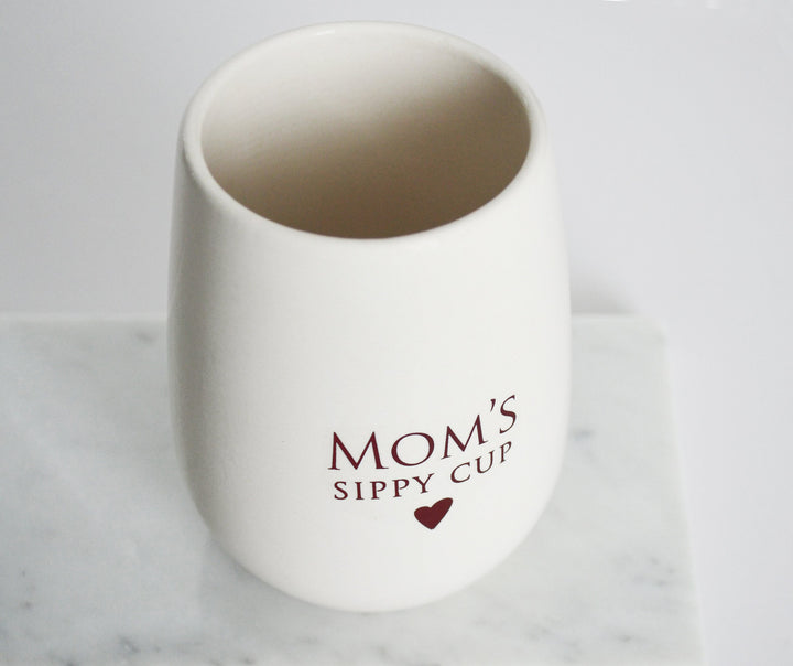 Mom's Sippy Cup Stemless Wine Glass, Mother's Day Gift, Wine Lover Gift, Funny Mom Gift, Gifts for Her, Funny Wine Glass - READY TO SHIP