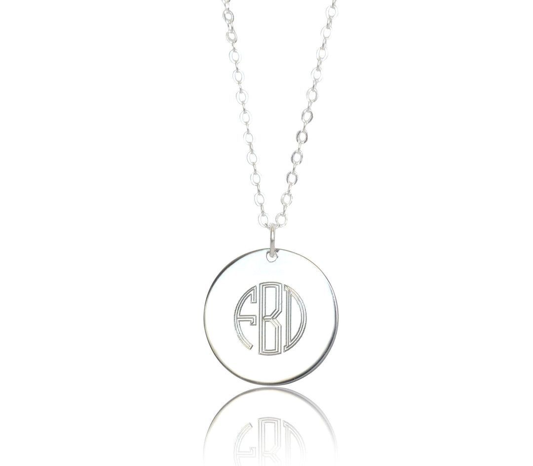 Personalized Letter Necklace, Initial Necklace - 16mm Pendant Size