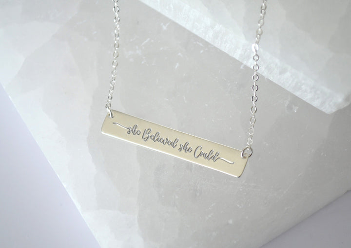 Graduation Necklace, Grad Gift, She Believed She Could, So She Did, Personalized Necklace, Friend Gift, Layering Necklace