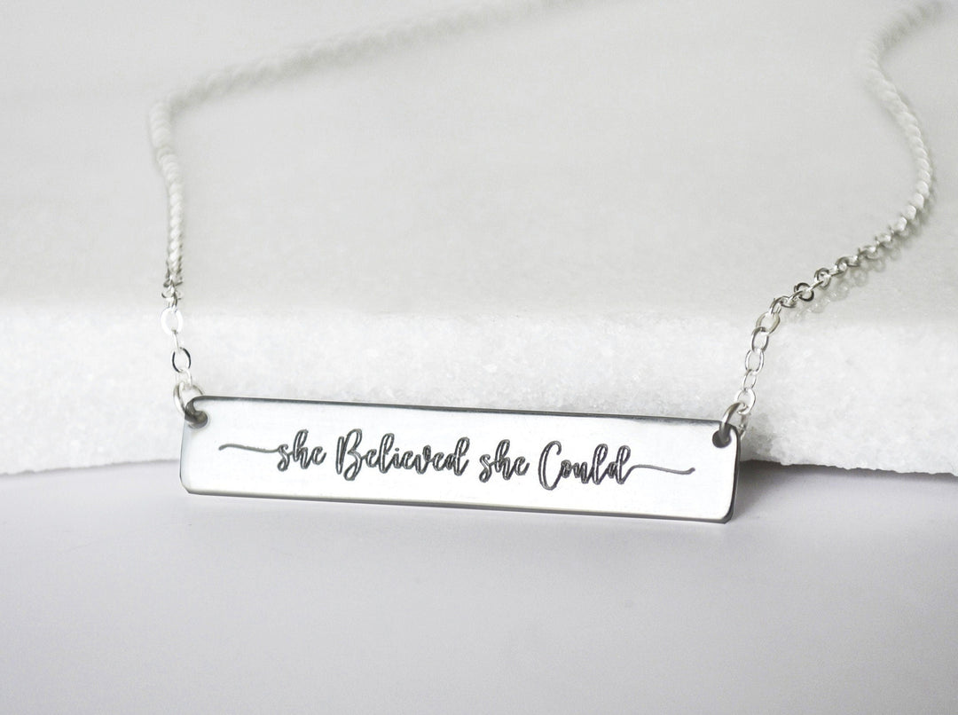 Graduation Necklace, Grad Gift, She Believed She Could, So She Did, Personalized Necklace, Friend Gift, Layering Necklace