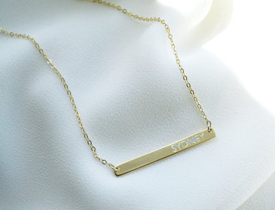 Personalized Name Necklace, Nameplate Necklace, Custom Bar Necklace, Layering Necklace, Personalized Gift, Bridesmaid gift, Minimalist
