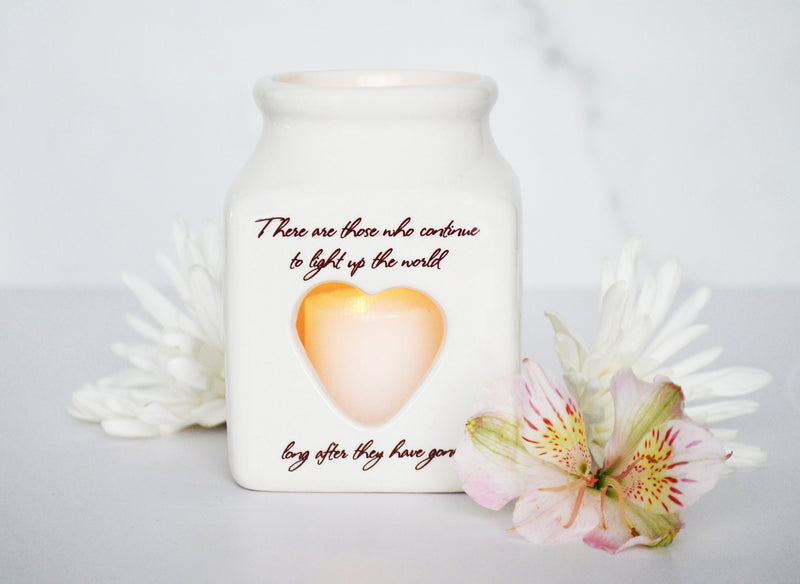 Sympathy Gift, Sympathy Heart Candle, Sympathy Tea Light - READY TO SHIP - There are those who continue to light up the world long after ...