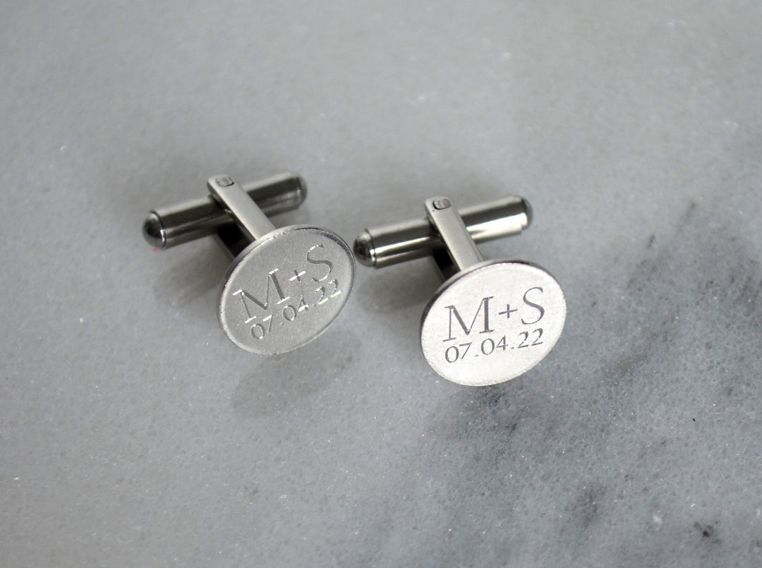 Personalized Cuff Links, Custom CuffLinks, Groomsmen Gift, Groom Gift, Mens Wedding Gift, Engraved Round Cufflinks, Dad Gift, Gift For Him