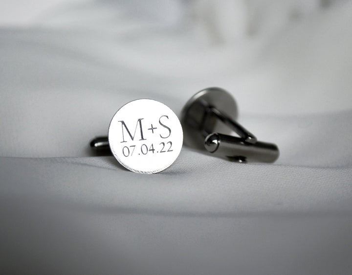 Personalized Cuff Links, Custom CuffLinks, Groomsmen Gift, Groom Gift, Mens Wedding Gift, Engraved Round Cufflinks, Dad Gift, Gift For Him