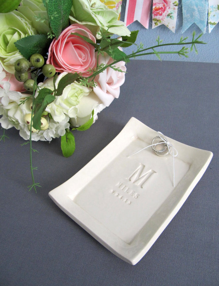 Personalized Ring Bearer Platter - Unique Ring Pillow Alternative