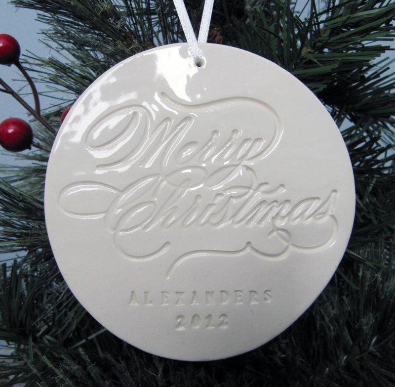 Large Personalized Christmas Ornament - Merry Christmas
