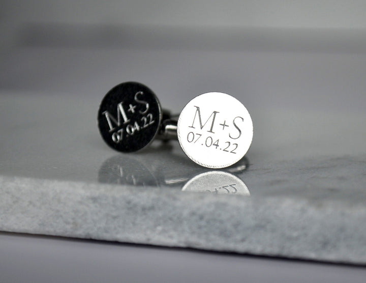 Personalized Cuff Links, Custom CuffLinks, Groomsmen Gift, Groom Gift, Mens Wedding Gift, Engraved Round Cufflinks, Dad Gift, Gift For Him