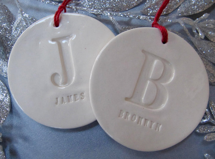 Set of 2 Customized Christmas Ornaments with Names