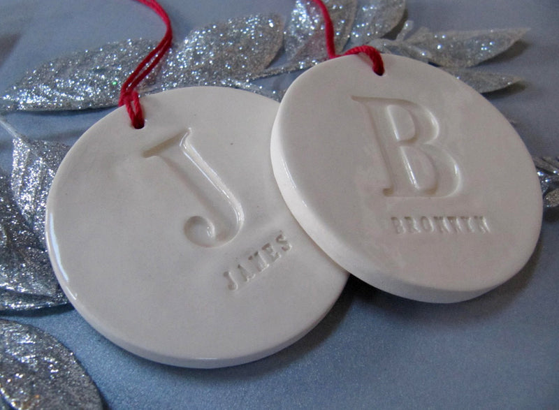 Set of 2 Customized Christmas Ornaments with Names