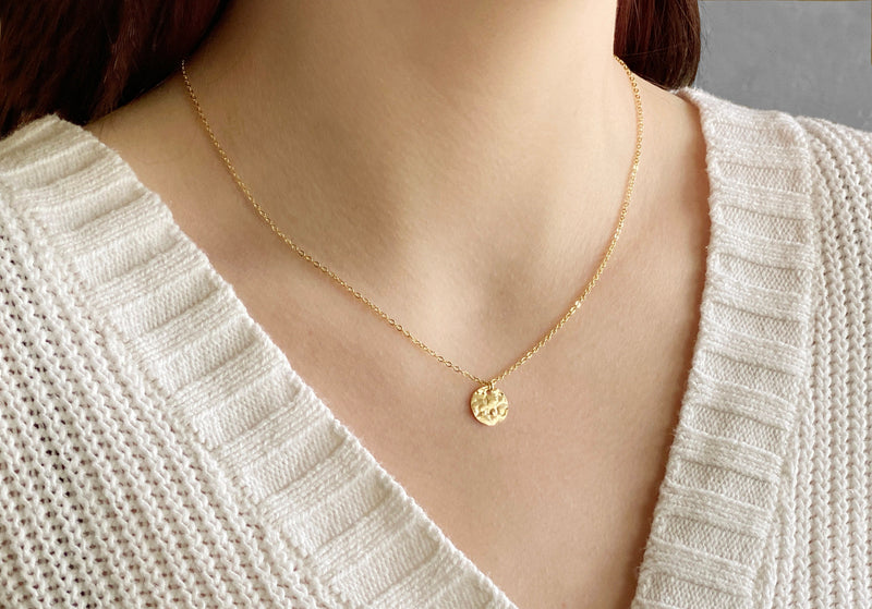Personalised Hammered Double Disc Necklace | Lisa Angel
